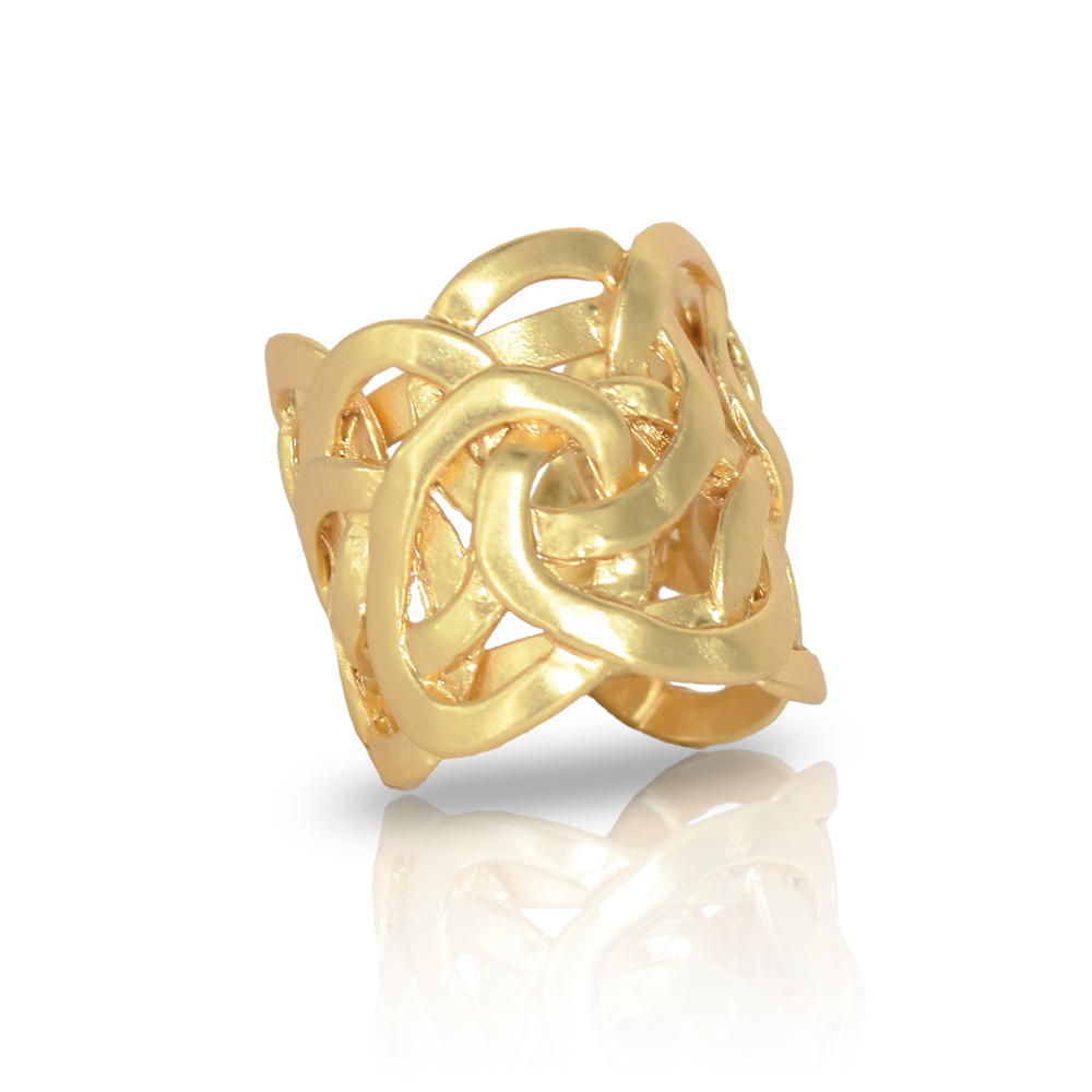 Stylish Overlap Ring: Unique Statement Jewelry-Blue Hand Home