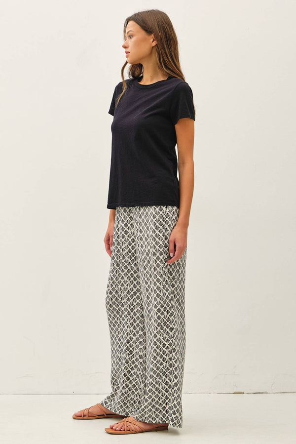 NEW COLOR-GARMENT DYED COTTON SLUB TEE-Blue Hand Home