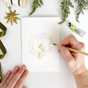 Wreaths paintable notecards-Blue Hand Home