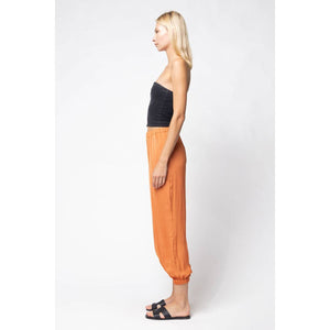 Pleated Pull-on Satin Joggers-Blue Hand Home