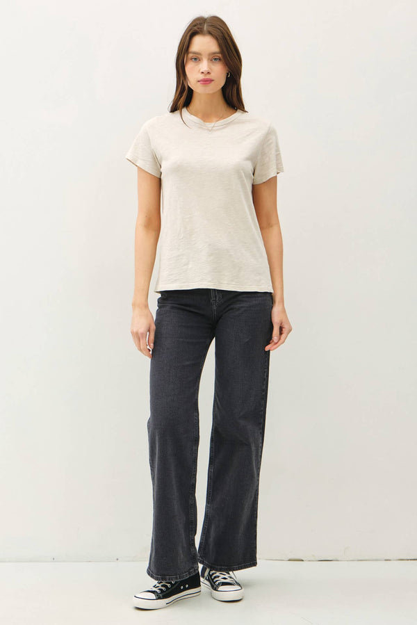 New Shade-Garment Dyed Cotton Slub Tee