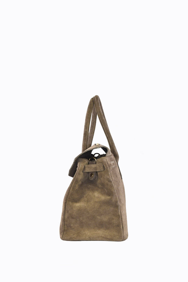 ELIZABETH BAG IN TAUPE SUEDE-Blue Hand Home