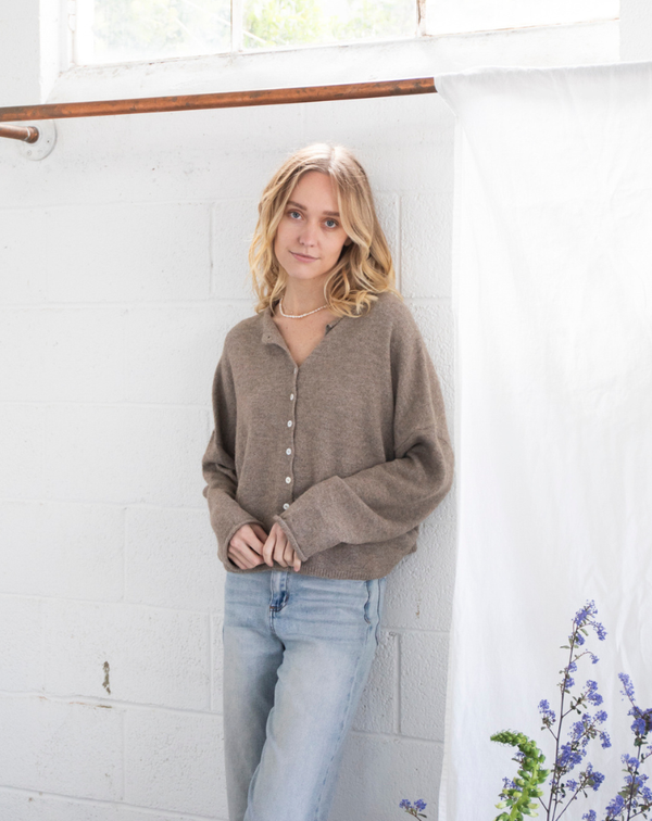 Mocha Piper Cardigan-Blue Hand Home