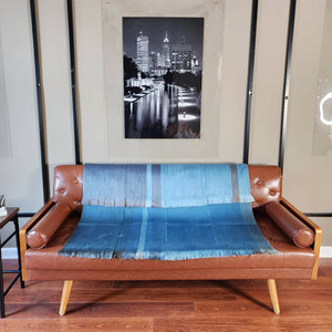 Copa - Reversible Alpaca Wool Throw Blanket-Blue Hand Home