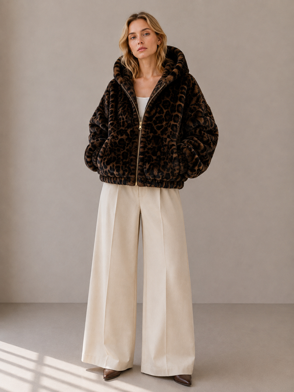 Oyster Bay Jacket — Hooded Faux Fur Zip Jacket