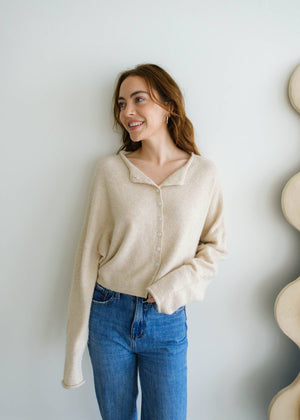 Natural Piper Cardigan-Blue Hand Home