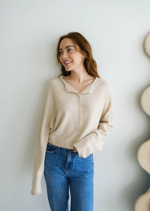 Natural Piper Cardigan-Blue Hand Home