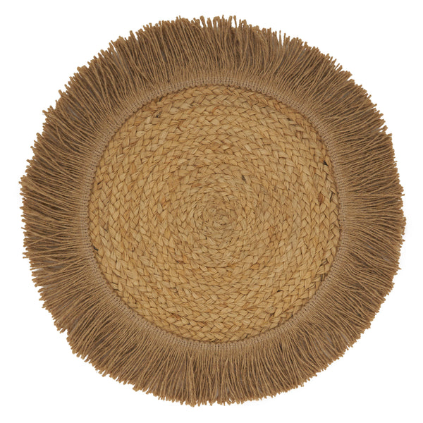 Jute Fringe Placemat-Blue Hand Home