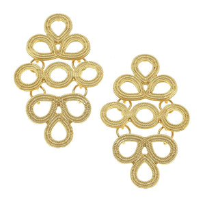 Gold Multi Circle Post Earrings-Blue Hand Home