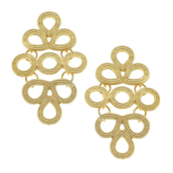 Gold Multi Circle Post Earrings-Blue Hand Home
