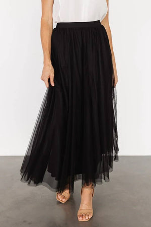 20 colors Flowy Elastic Waist Tulle Pleated Skirt-Blue Hand Home