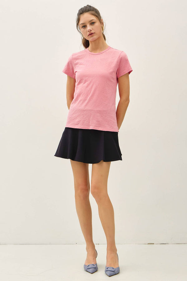NEW SHADE-GARMENT DYED COTTON SLUB TEE-Blue Hand Home