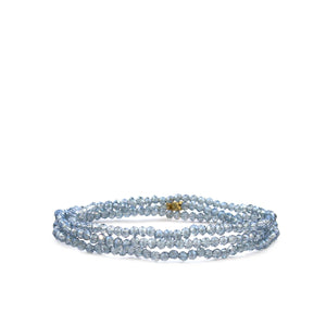 Mini stretch crystal beaded wrap bracelet-Blue Hand Home