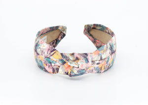 Handmade Women's Liberty Print Knot Headband for Spring-Blue Hand Home