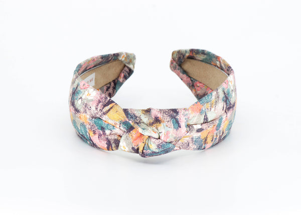 Handmade Women's Liberty Print Knot Headband for Spring-Blue Hand Home