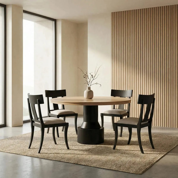 60″ Round Dining Table-Noir Furniture-Blue Hand Home