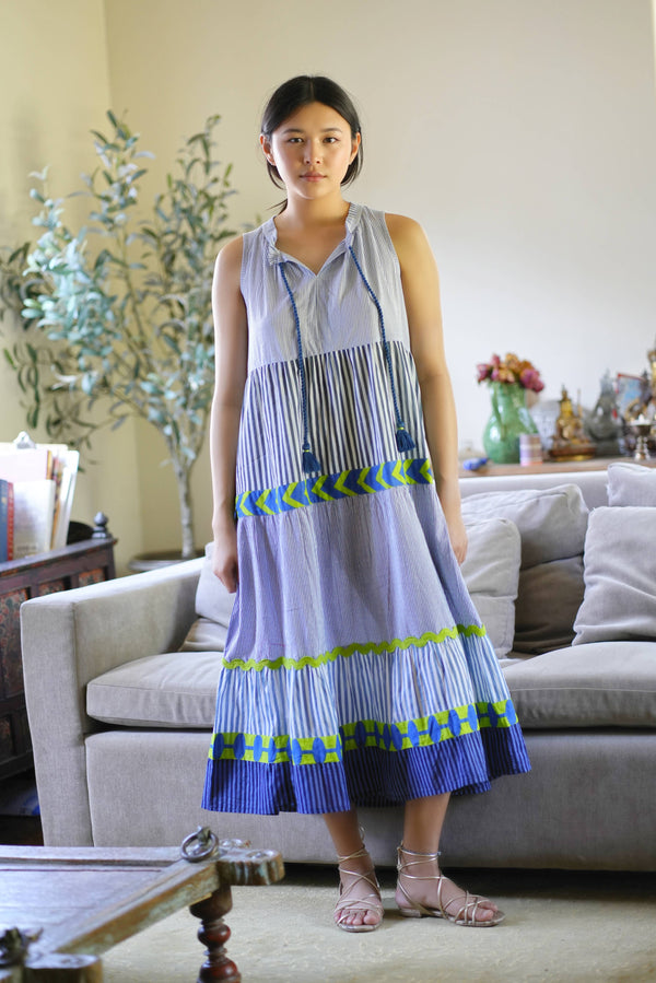 Audrey Handloom Maxi Dress Multi-Blue Hand Home