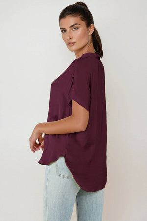 Drop Shoulder Regular Blouse - F-Blue Hand Home