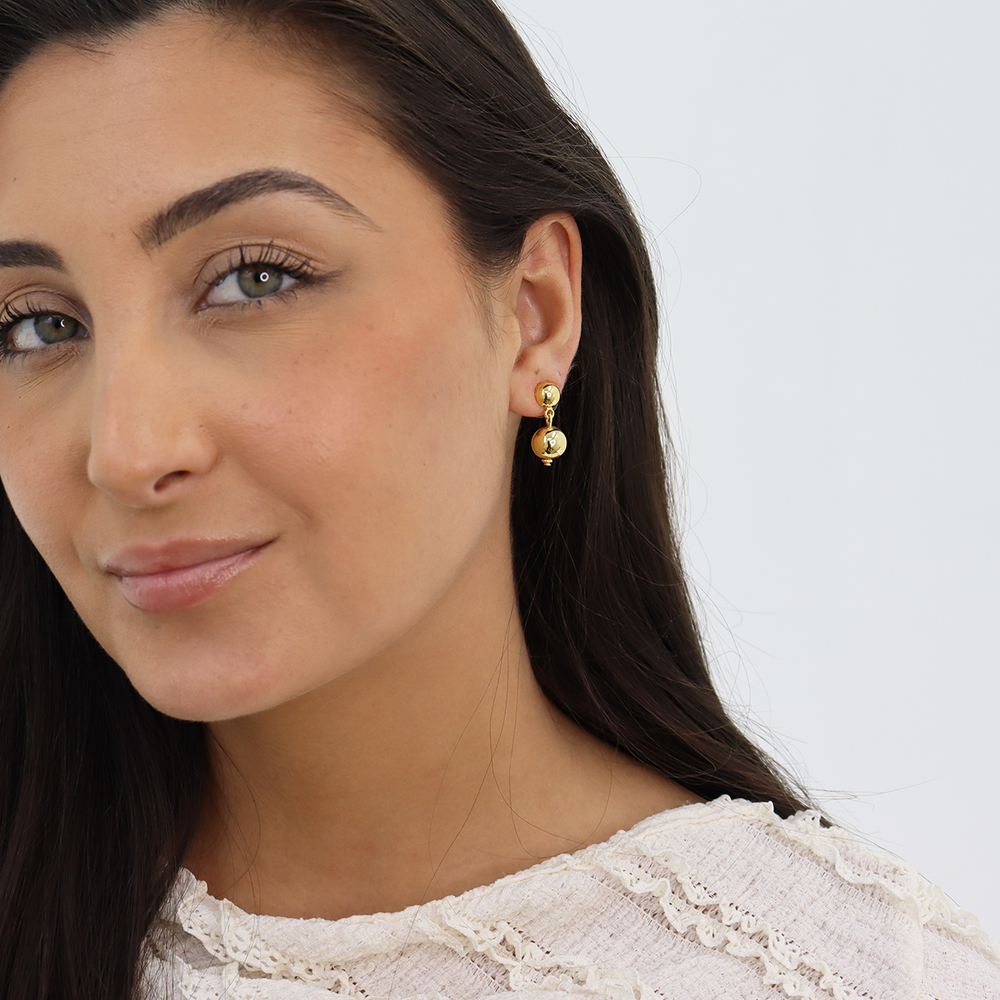 Chic Metal Bead Dangle Earrings | Minimalist Jewelry-Blue Hand Home