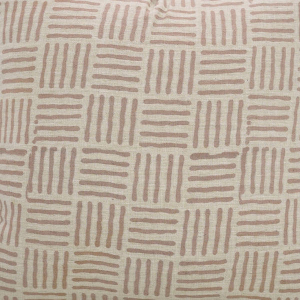 Unique Block Print Linen Blend Cushion Cover - Chaupath-Blue Hand Home