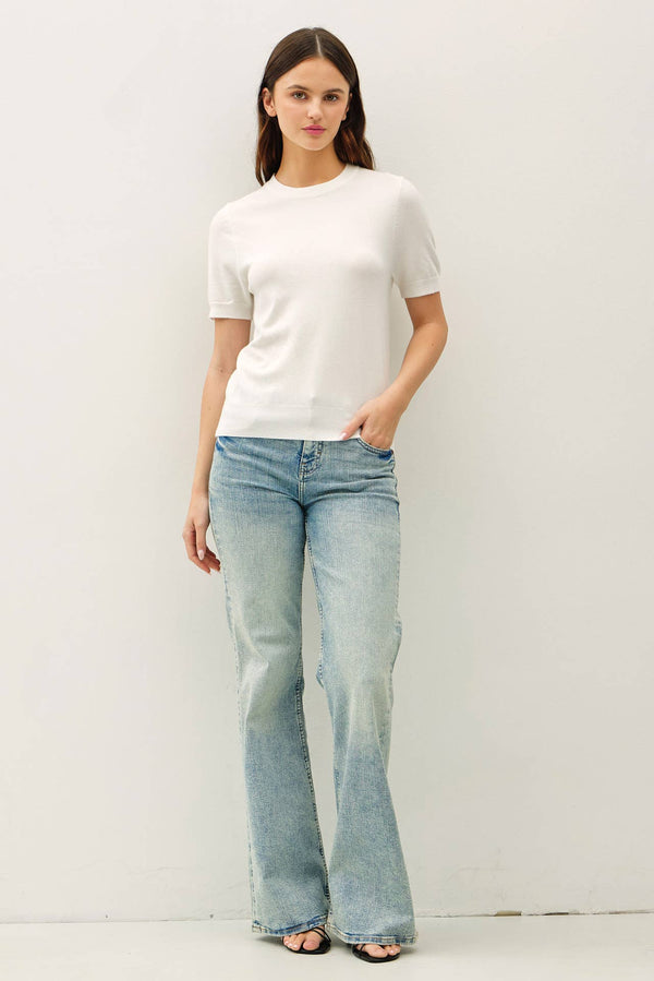 Basic Short Sleeve Sweater Top