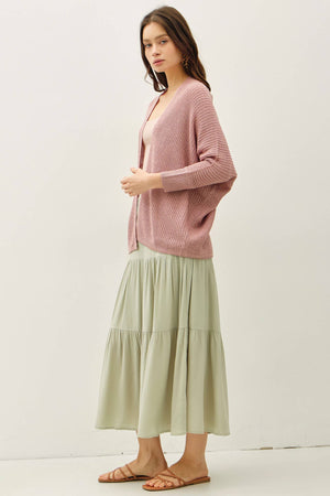 NEW COLOR- DOLMAN SLEEVE OPEN FRONT CARDIGAN-Blue Hand Home