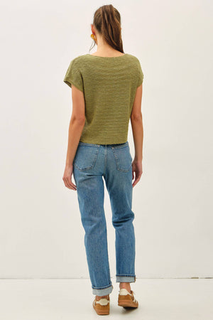 [New Color] Patch Pocket Dolman Cap Sleeve Boxy Knit