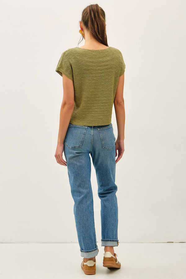 [New Color] Patch Pocket Dolman Cap Sleeve Boxy Knit