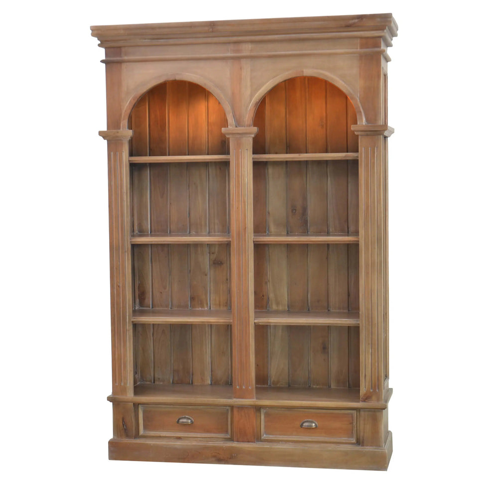 Roosevelt Double Arch Bookcase w/ 8 LED-Blue Hand Home