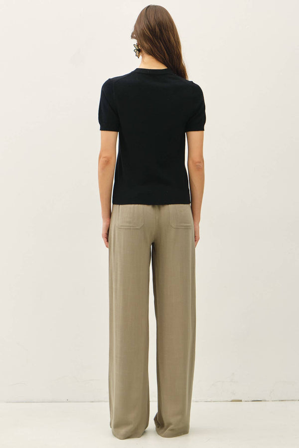 Basic Short Sleeve Sweater Top