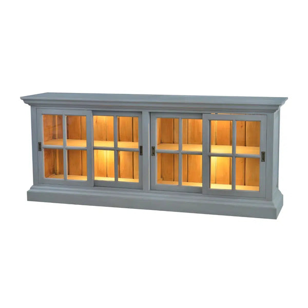 Julia English Media Cabinet w/ 2 LED-Blue Hand Home