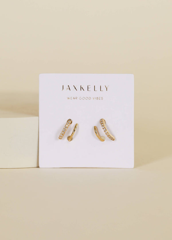 Pave Spiral - Gold Earrings