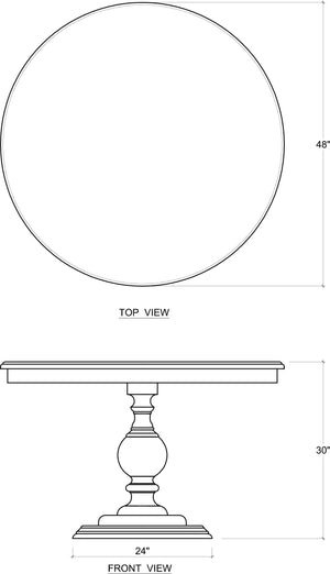 Gloucester Dining Table 48'' w/o Grooves-Blue Hand Home