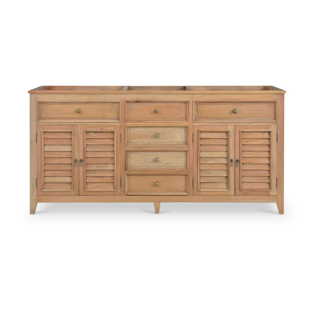 Shutter Double Vanity w/o Marble Top & Sink-Blue Hand Home