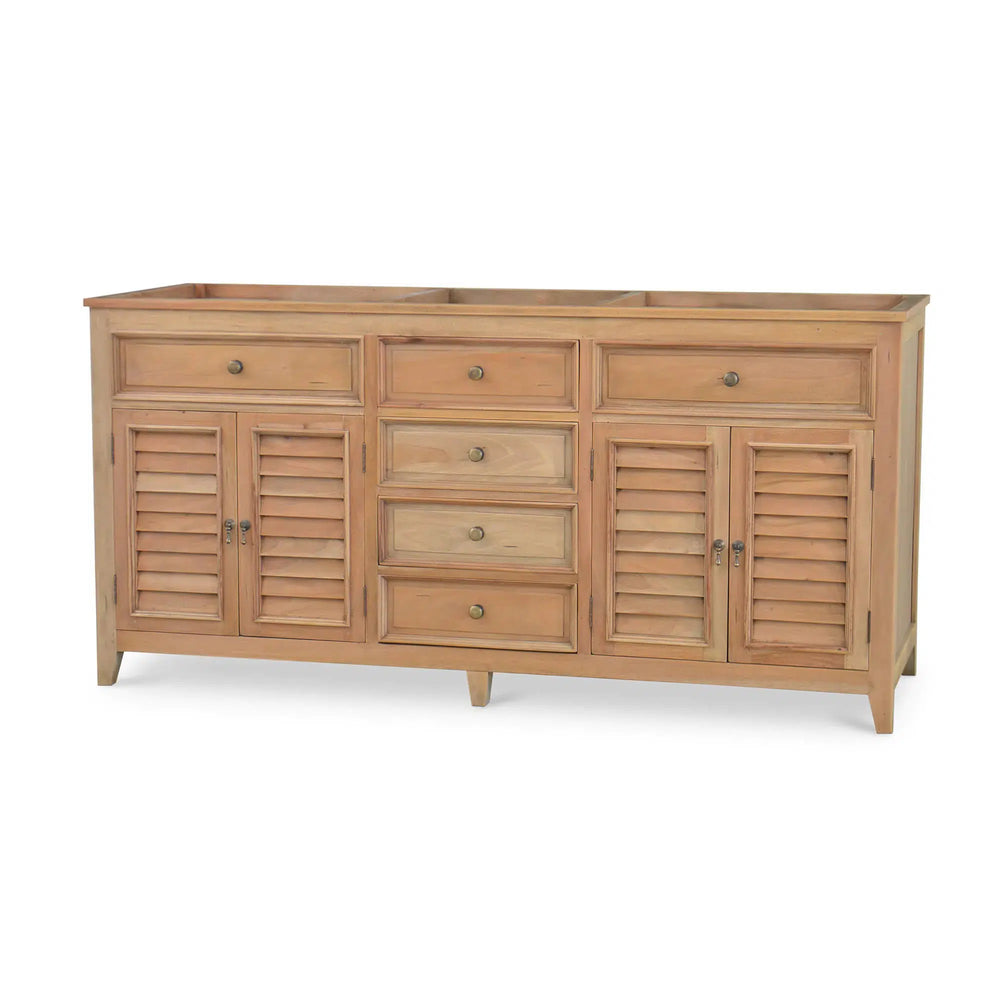 Shutter Double Vanity w/o Marble Top & Sink-Blue Hand Home