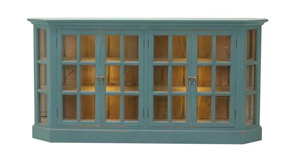 Cape Cod Narrow Media Console w/ 6 LED-Blue Hand Home