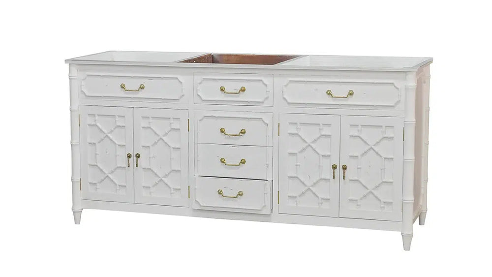 Grosvenor Double Vanity w/o Marble Top & Sink-Blue Hand Home
