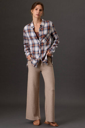 Ultra Soft Wide Leg Drawstring Heathered Sweater Pants