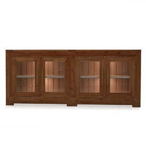 Fleet 4 Door Sideboard w/ Glass w/ LED-Blue Hand Home
