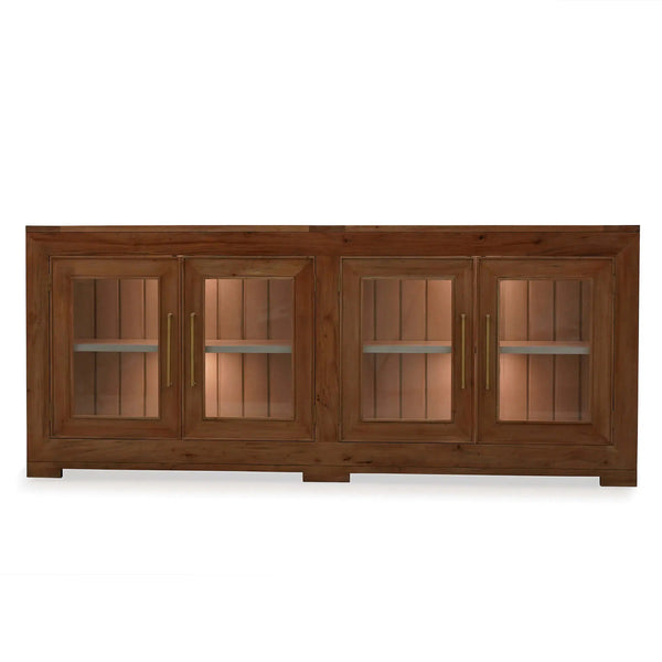 Fleet 4 Door Sideboard w/ Glass w/ LED-Blue Hand Home