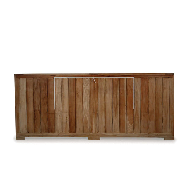 Fleet 4 Door Sideboard w/ Glass w/ LED-Blue Hand Home