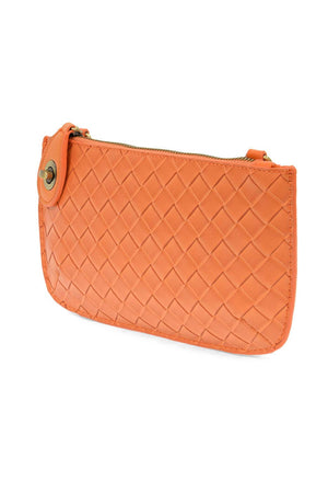 Faux Wide Woven Mini Crossbody Wristlet Clutch-Blue Hand Home
