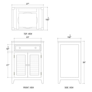 Shutter Vanity w/o Marble Top & Sink-Blue Hand Home