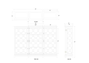 Ceylon 3 Door Display Cabinet w/ LED-Blue Hand Home