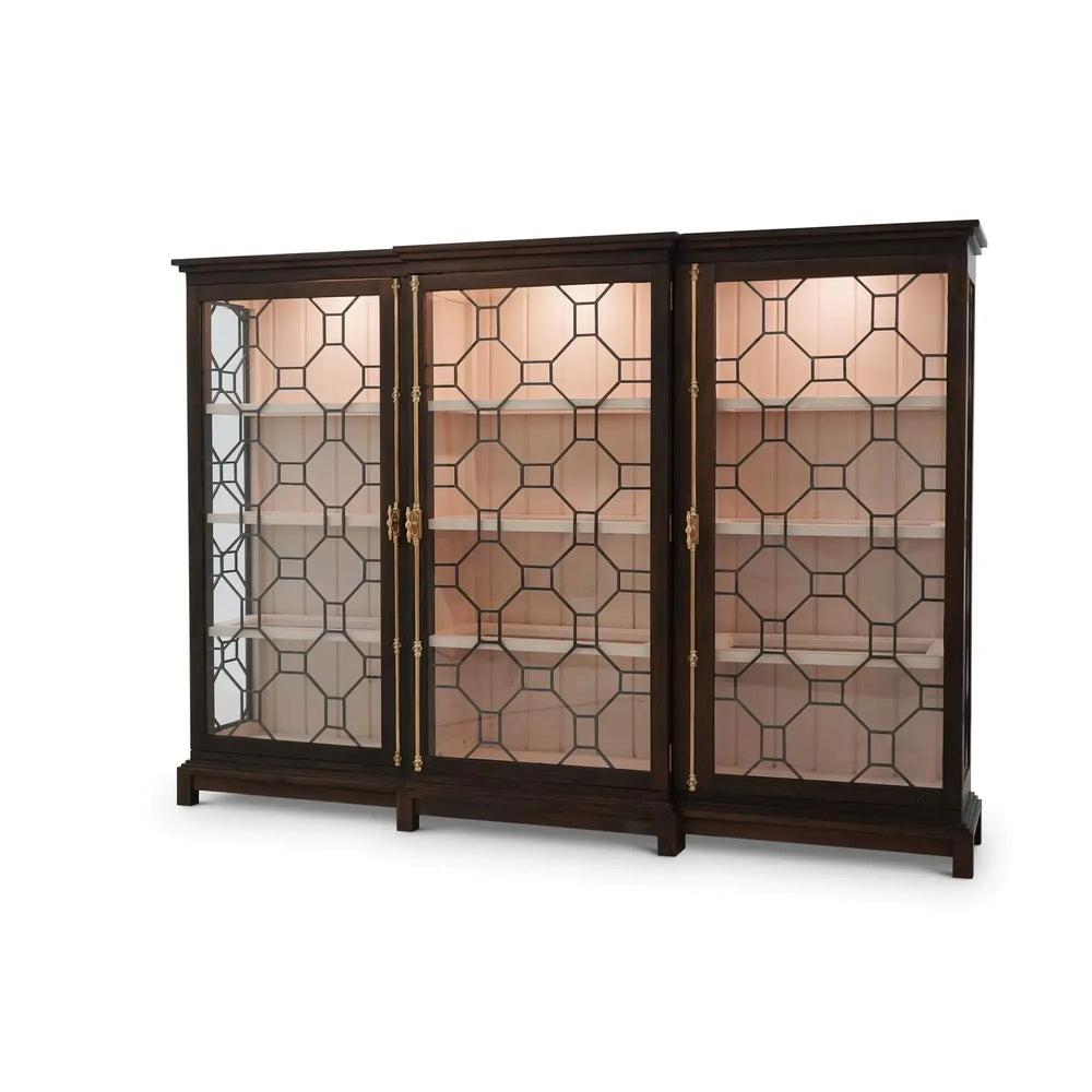 Ceylon 3 Door Display Cabinet w/ LED-Blue Hand Home