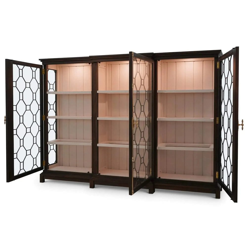 Ceylon 3 Door Display Cabinet w/ LED-Blue Hand Home