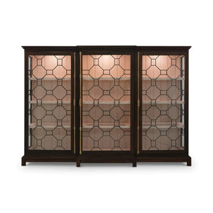 Ceylon 3 Door Display Cabinet w/ LED-Blue Hand Home