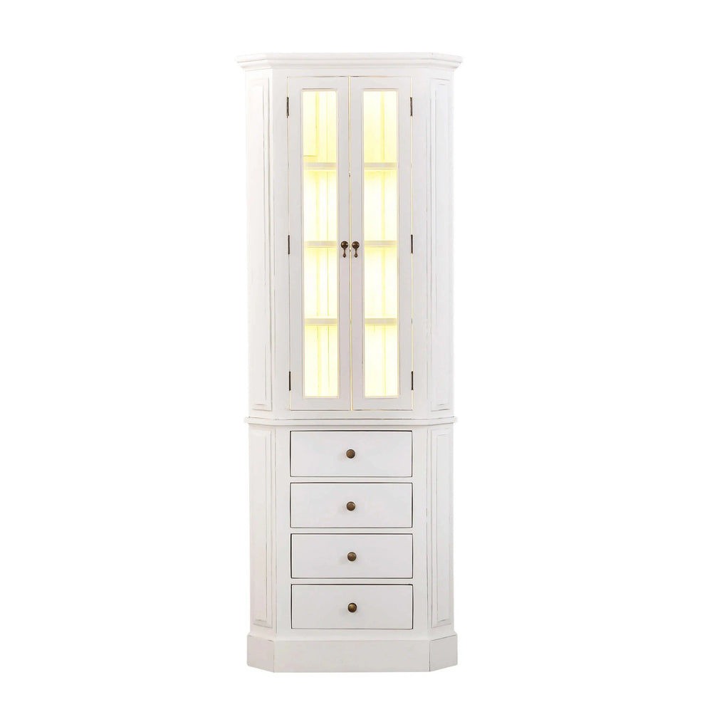 Jefferson Corner Cabinet w/ 4 LED-Blue Hand Home