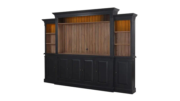 French Hens Media Cabinet w/ 4 LED-Blue Hand Home