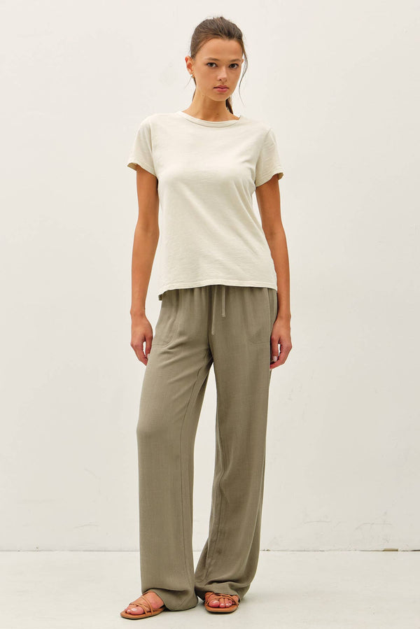 NEW COLOR-GARMENT DYED COTTON SLUB TEE-Blue Hand Home